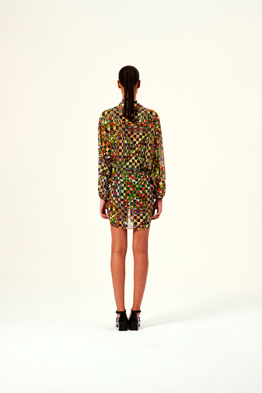 BEATRIZ - Kaleidoscope printed sheer shirt