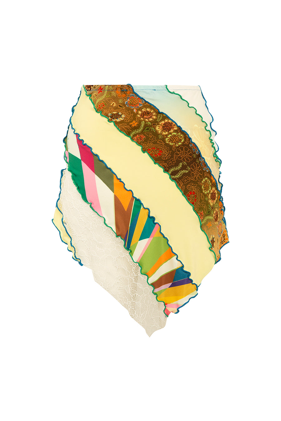 JULES - Asymmetric patchwork skirt