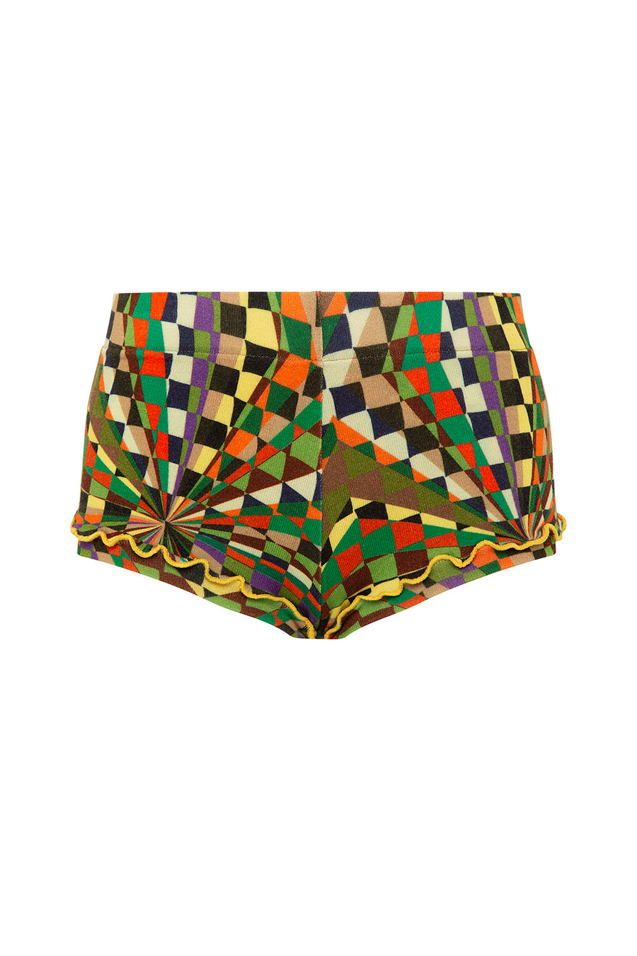 AFRA - Kaleidoscope printed mini shorts with contrast stitching