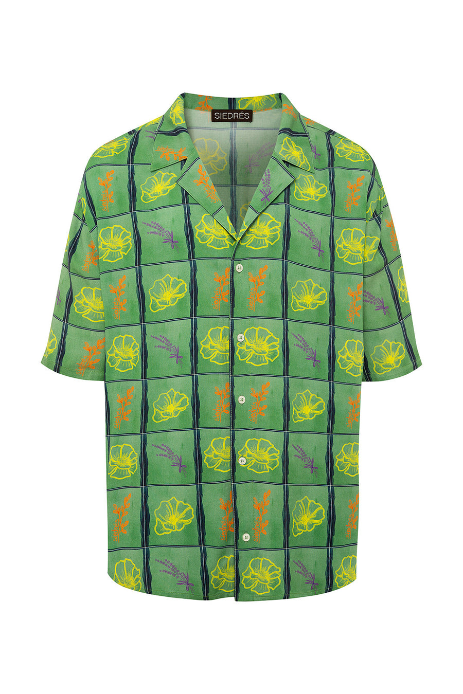 COLTON - Resort collar printed short sleeve shirt