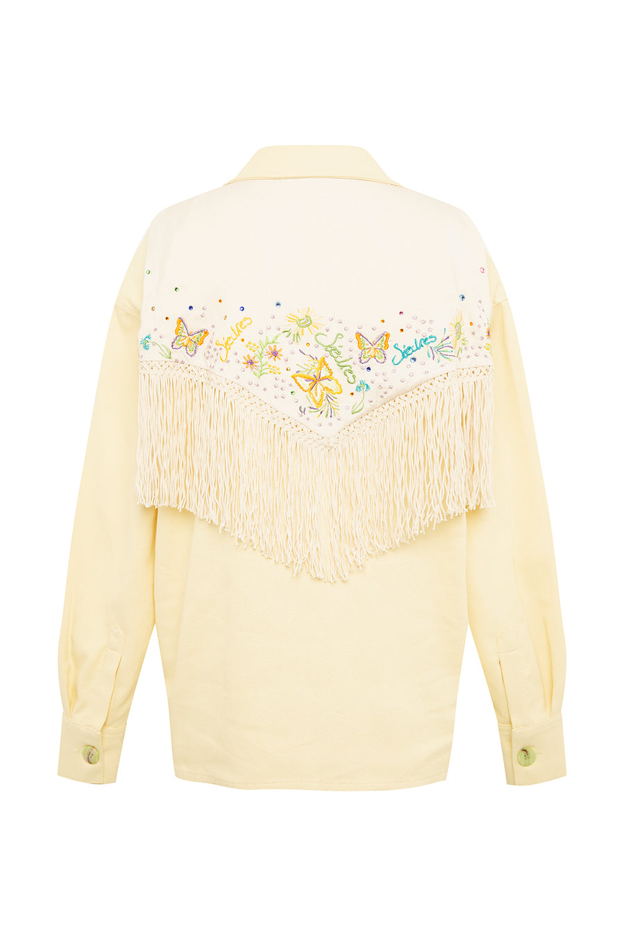 ISABEL - Embroidered overshirt with fringes