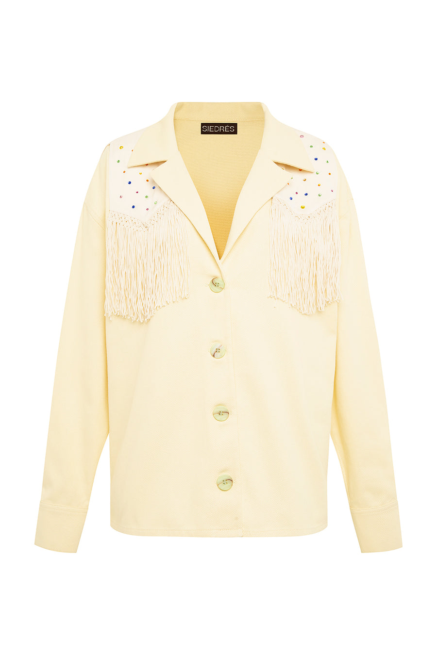 ISABEL - Embroidered overshirt with fringes