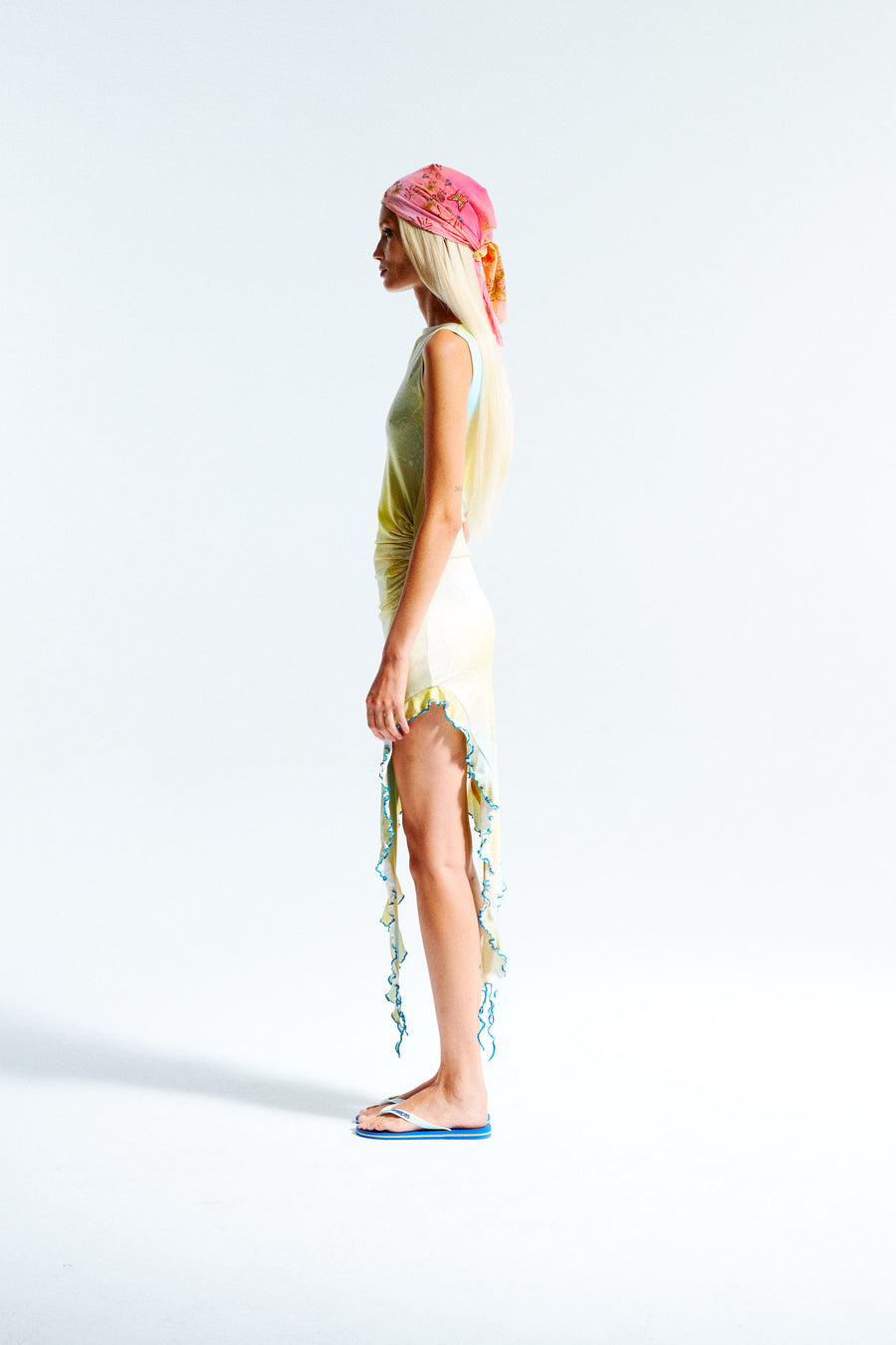 EVA - Faded asymmetric dress with ruffles