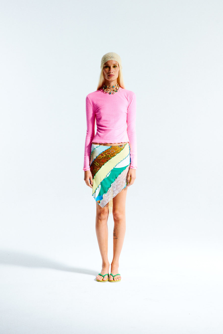 JULES - Asymmetric patchwork skirt