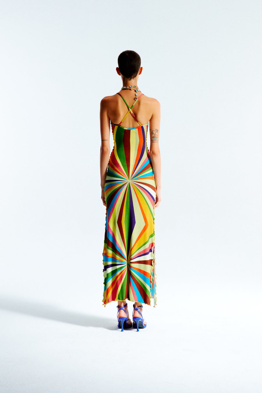 SOLANA - Sun-ray knit maxi dress